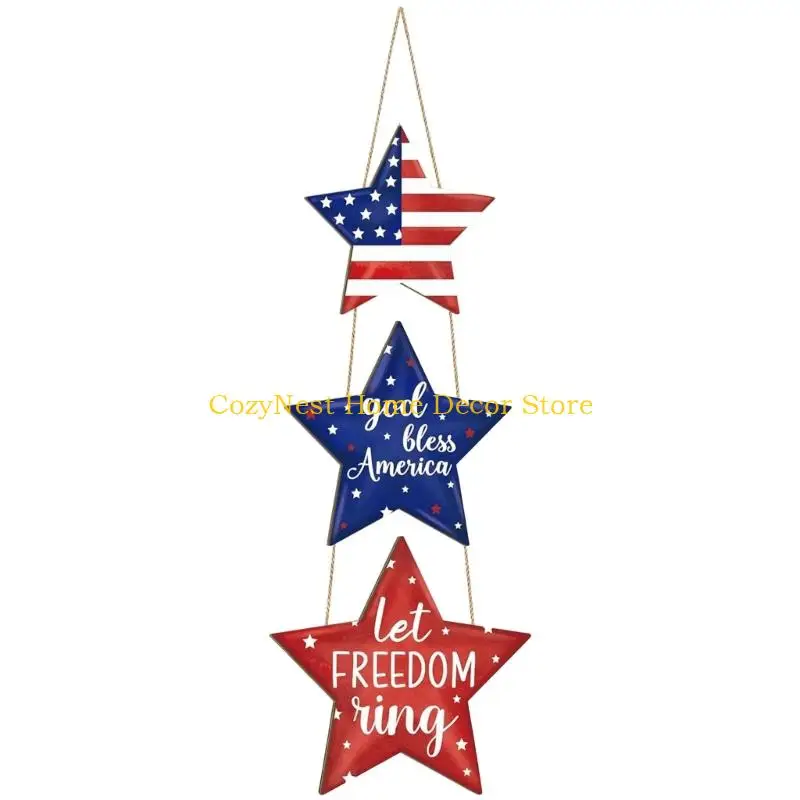 92MF Unique Celebration Wall Art produced Red White Blue House Gift