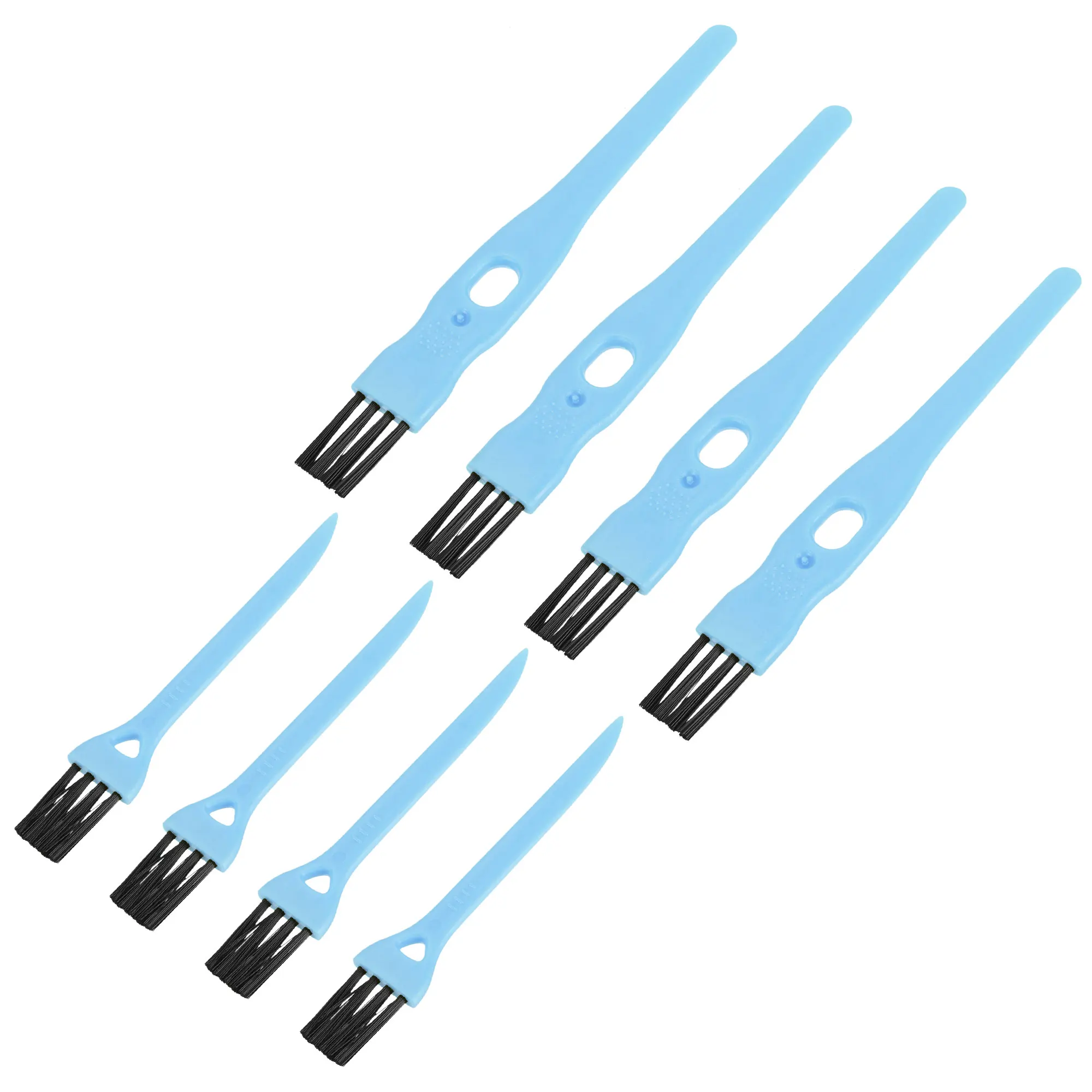Shaver Cleaning Brush Tools with White Handle White Nylon Bristles 2 Sizes for Keyboard Window Track Vent Outlet Office 8 Pack