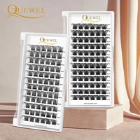 Quewel 72 grupos de pestañas segmento extensión de pestañas DIY pestañas postizas 14D-28D pestañas de volumen rusa imitación visón hecho a mano grueso