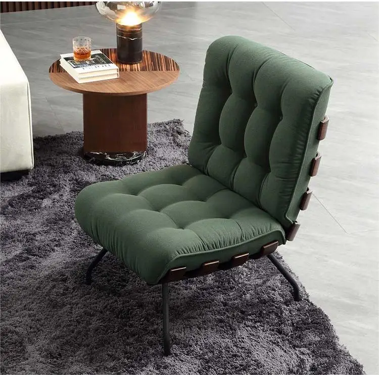 

！@High Quality Household Apartment Lazy SofaVintage Log Style Single Sofa Minimalist Living Room Balcony Sofa and Chair