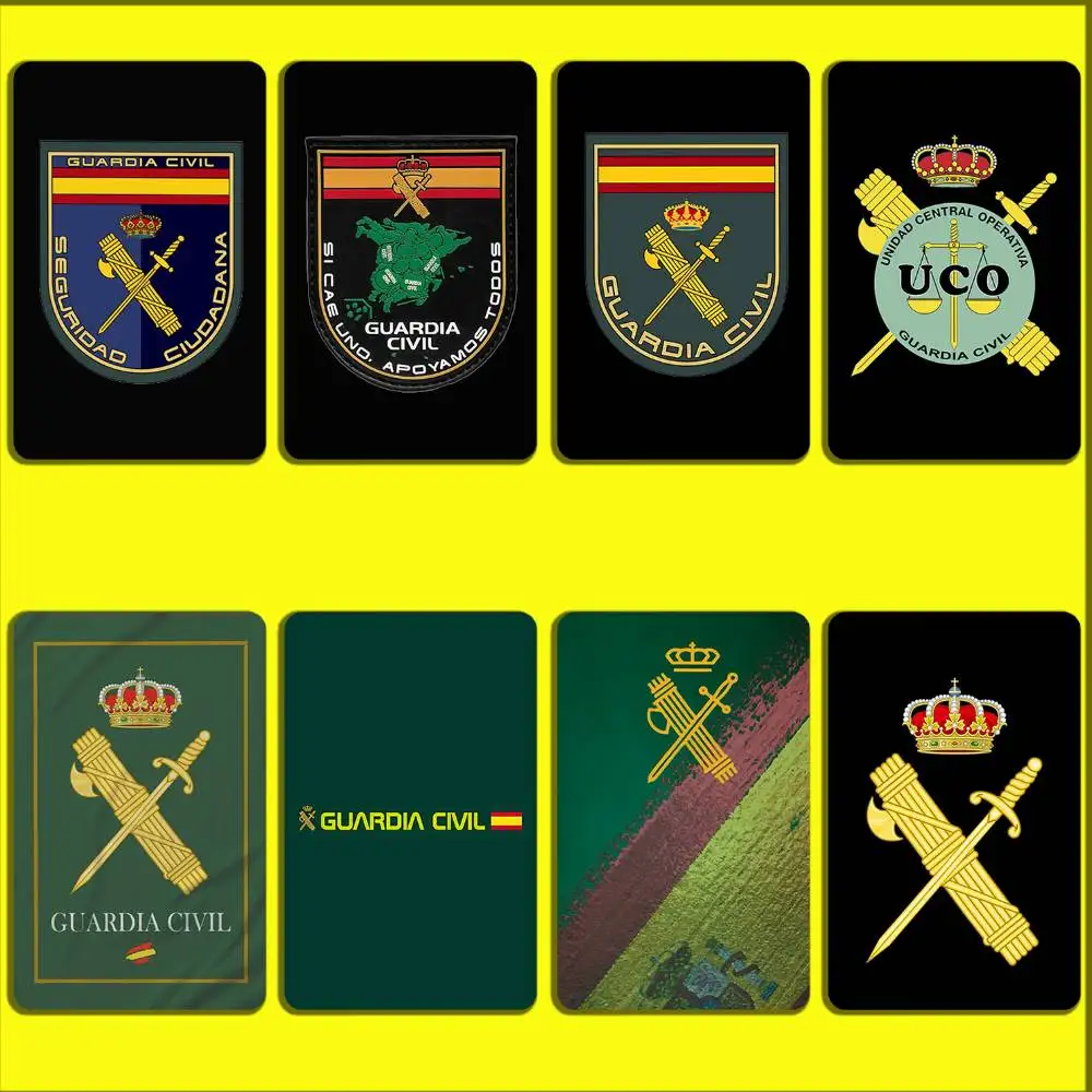 Spanish Guard Civil Emblem Card Stickers For Debit Bank Credit Cards Metro Bus Pass Sticker Decoration Cover 4PCS Card Skin