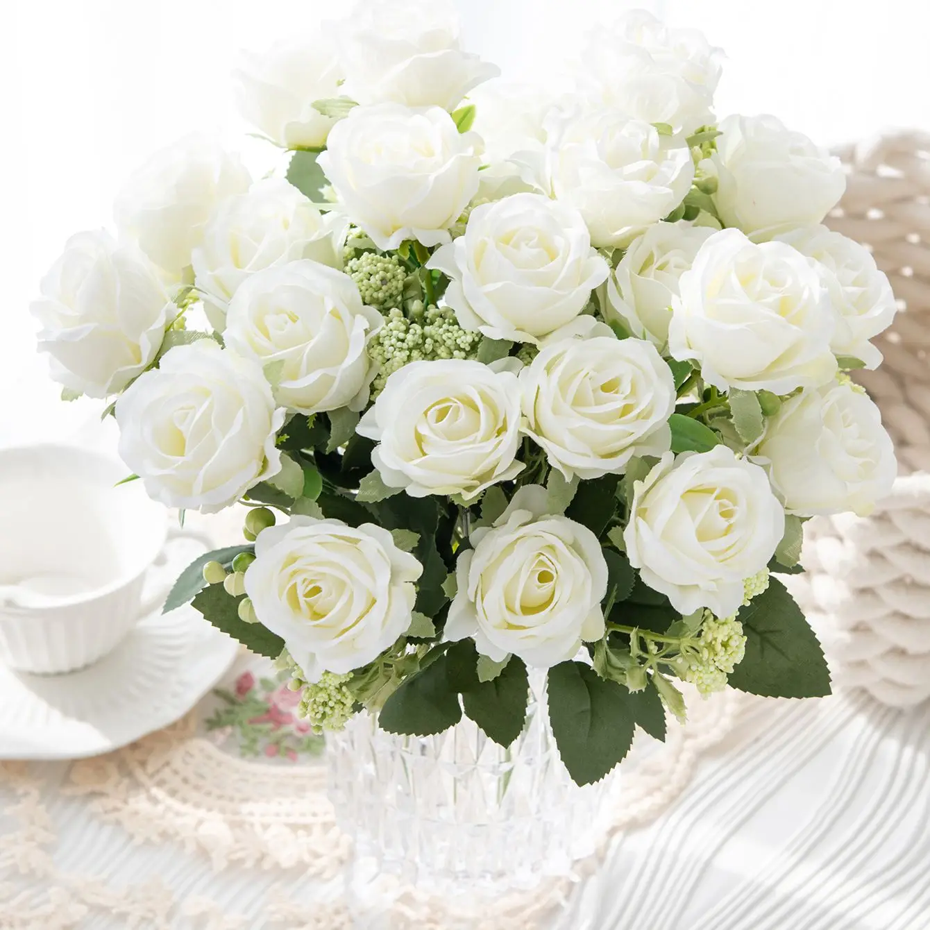 Künstliche Blumen, Seidenrosen, Festival, Garten, Zuhause, Zimmer, Tisch, Vase, Hochzeitskranz, Brautsträuße, Dekoration, Hof, DIY-Geschenk, Bestseller