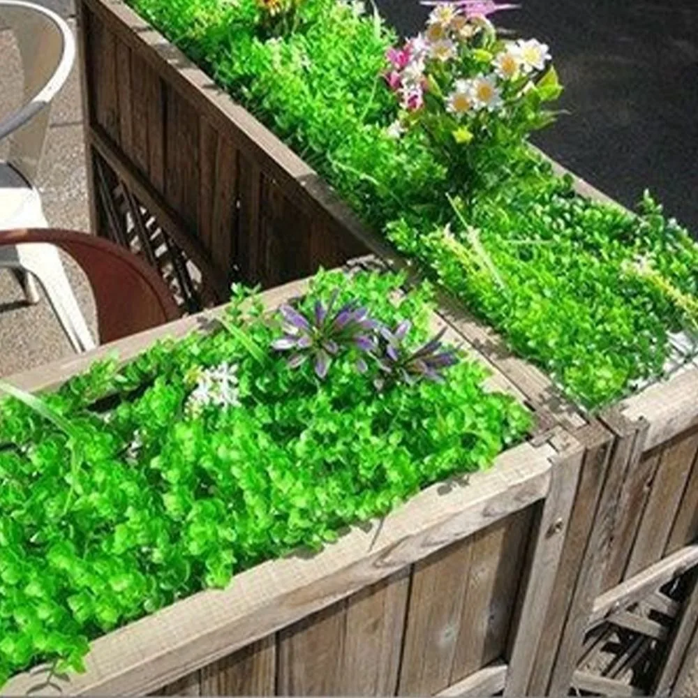 

UV Resistant Artificial Eucalyptus Plant Lifelike Durable Artificial Plant Wall Panel Plastic Lawn Fake Lawn Carpet