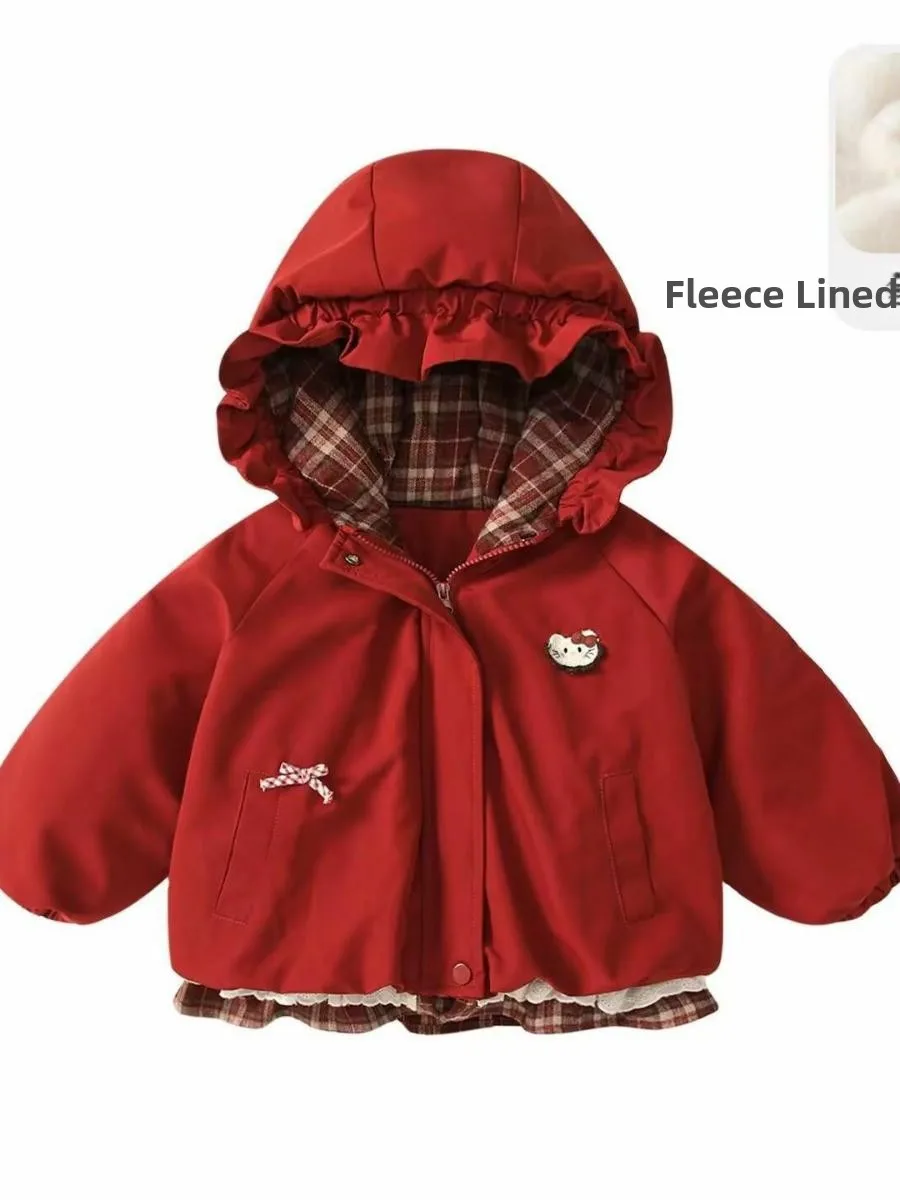 

Модная зимняя куртка для девочек с подкладкой, теплая хлопковая одежда с капюшоном, модное зимнее пальто высокого качества для маленьких девочек