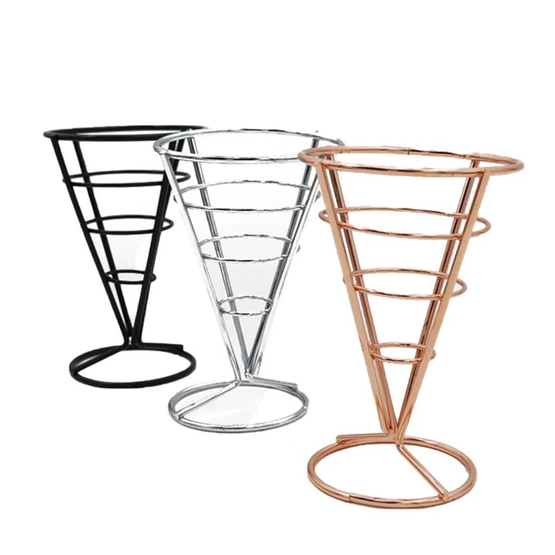 B61A-Cone Tableware Bar Western Restaurant Cafe Fried Chicken Rack Snack Basket French Fries Rack