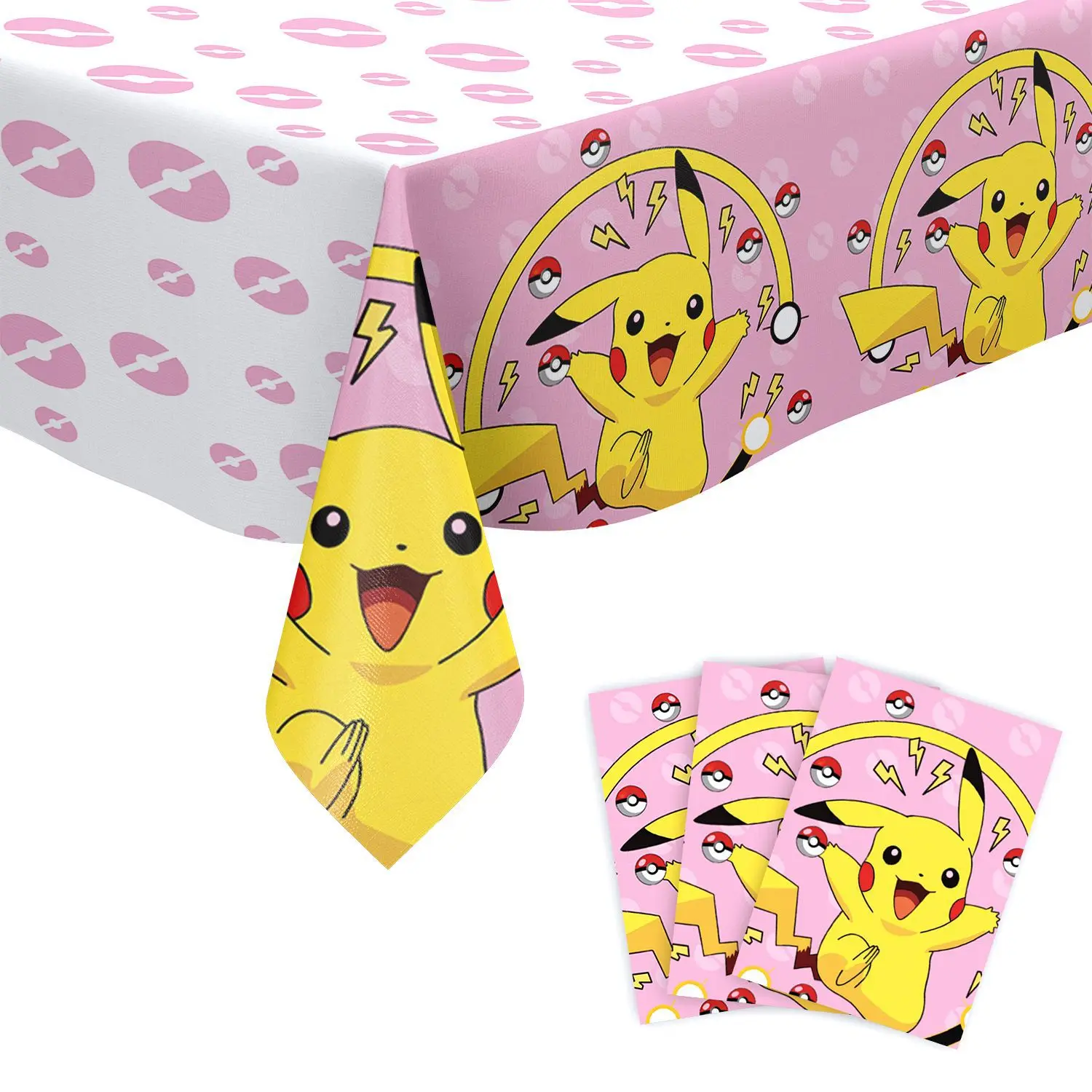 Pokemon Tablecloth Birthday Party Decoration Pikachu Plastic Tablecloth Table Cover Baby Shower Kids Toy Gift Party Supplies