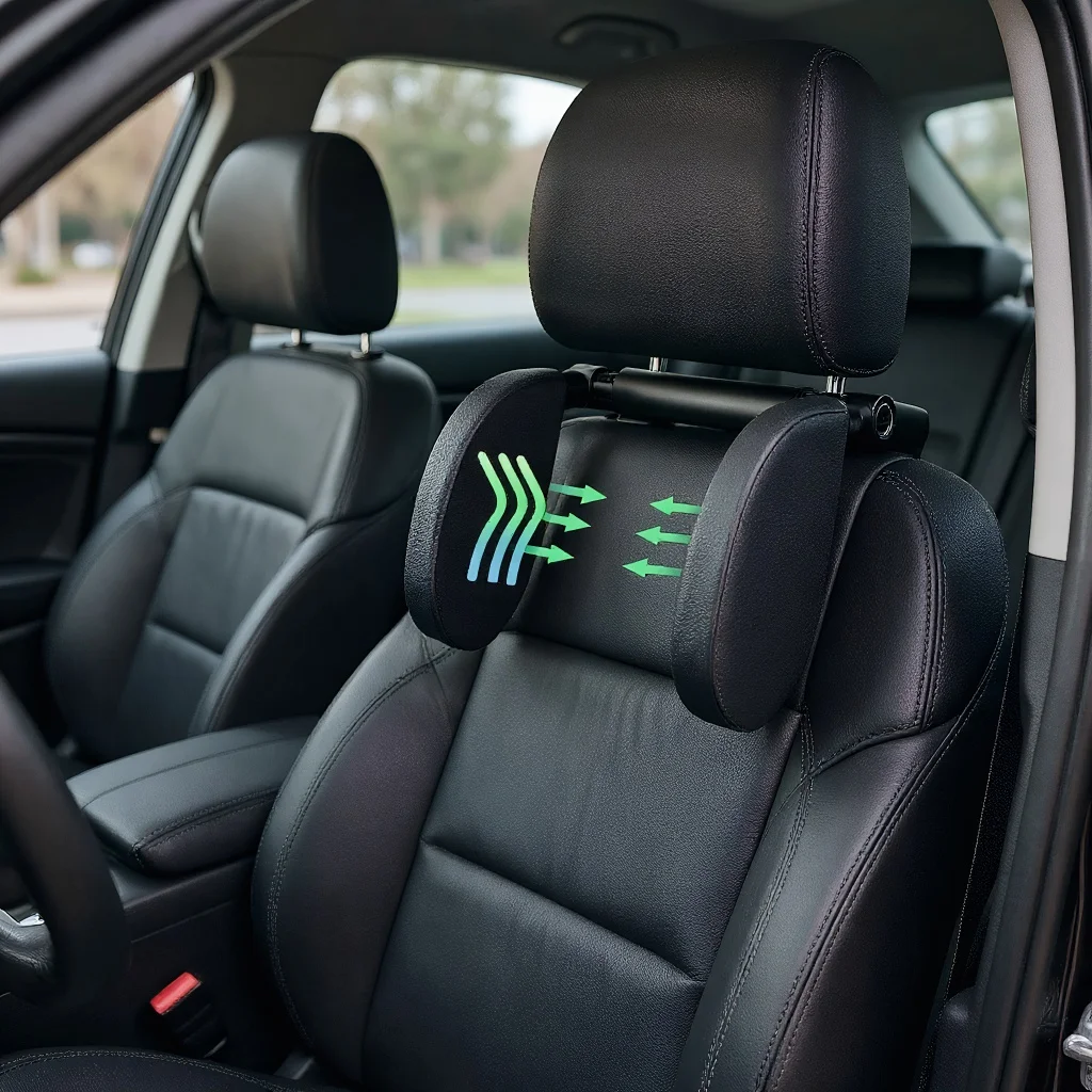 

Adjustable Car Headrest Pillow - Detachable Neck Support Travel Sleeping Cushion