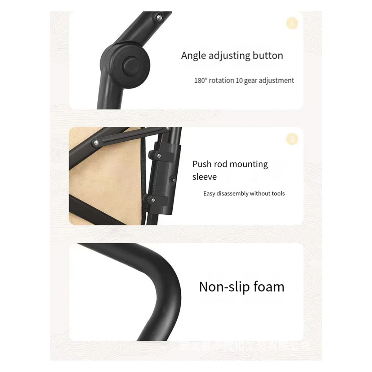 Nuovo carrello pieghevole pieghevole Maniglia a spinta Carrello allungabile leggero Maniglia per carrello Accessori Attrezzatura per carrello per carro