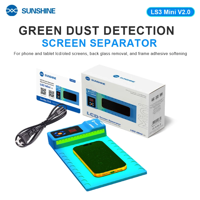 Sunshine ls3 mini removedor de tela lcd almofada separadora de palco de aquecimento para telefone ipad reparação almofada de separação lcd desmontagem treasu