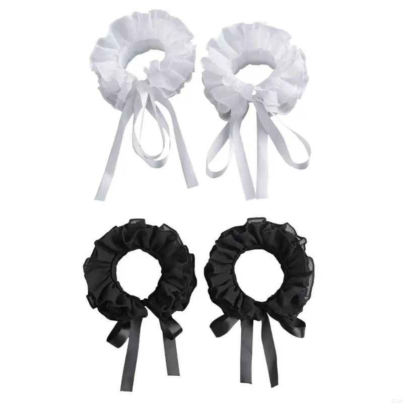 

72XE Elegant Arm Cuffs Comfortable Elastic Bowknot Wrist Cuffs Sleeves For Outfit Enhancer Women Armwear Decorative Accessory