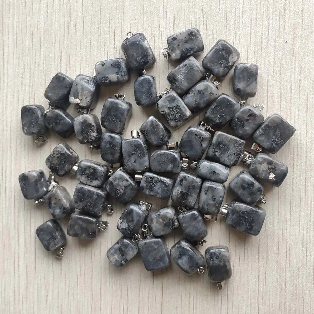 

Fashion natural black spectrolite Irregular charms pendants for jewelry making 50pcs wholesale free shipping