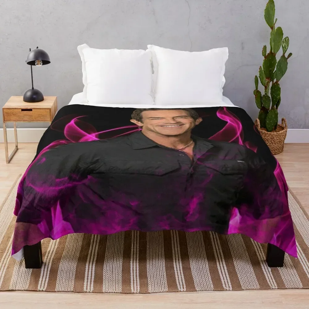 Jeff Probst Survivor Pink Fire Tapestry Throw Blanket Loose Decorative Sofa Custom Luxury Throw Blankets