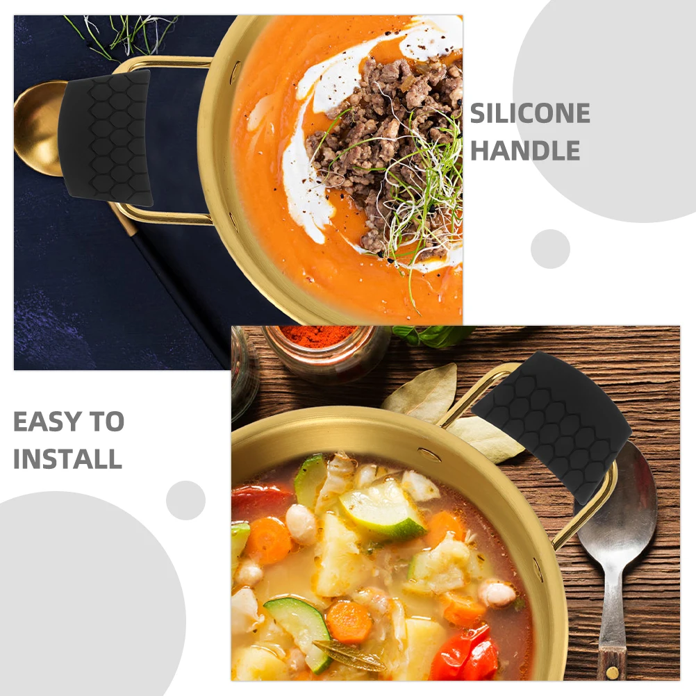 

1 пара силиконовых ручек для кастрюли, размер L, термостойкие, нескользящие, с защитой от ожогов для сковороды вок, кастрюля, кастрюля для супа, кухонная посуда