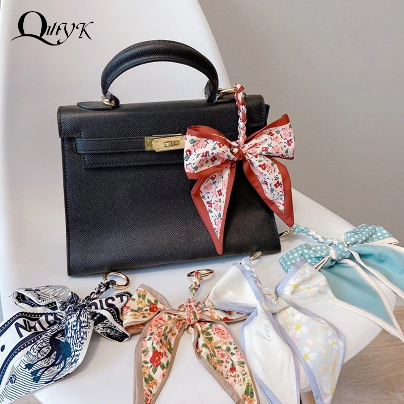 Fashion Scarves Key Rings Exquisite Ribbon Bowknot Keychains For Women Girls Personality Cute Bag Charm Pendant Keychain