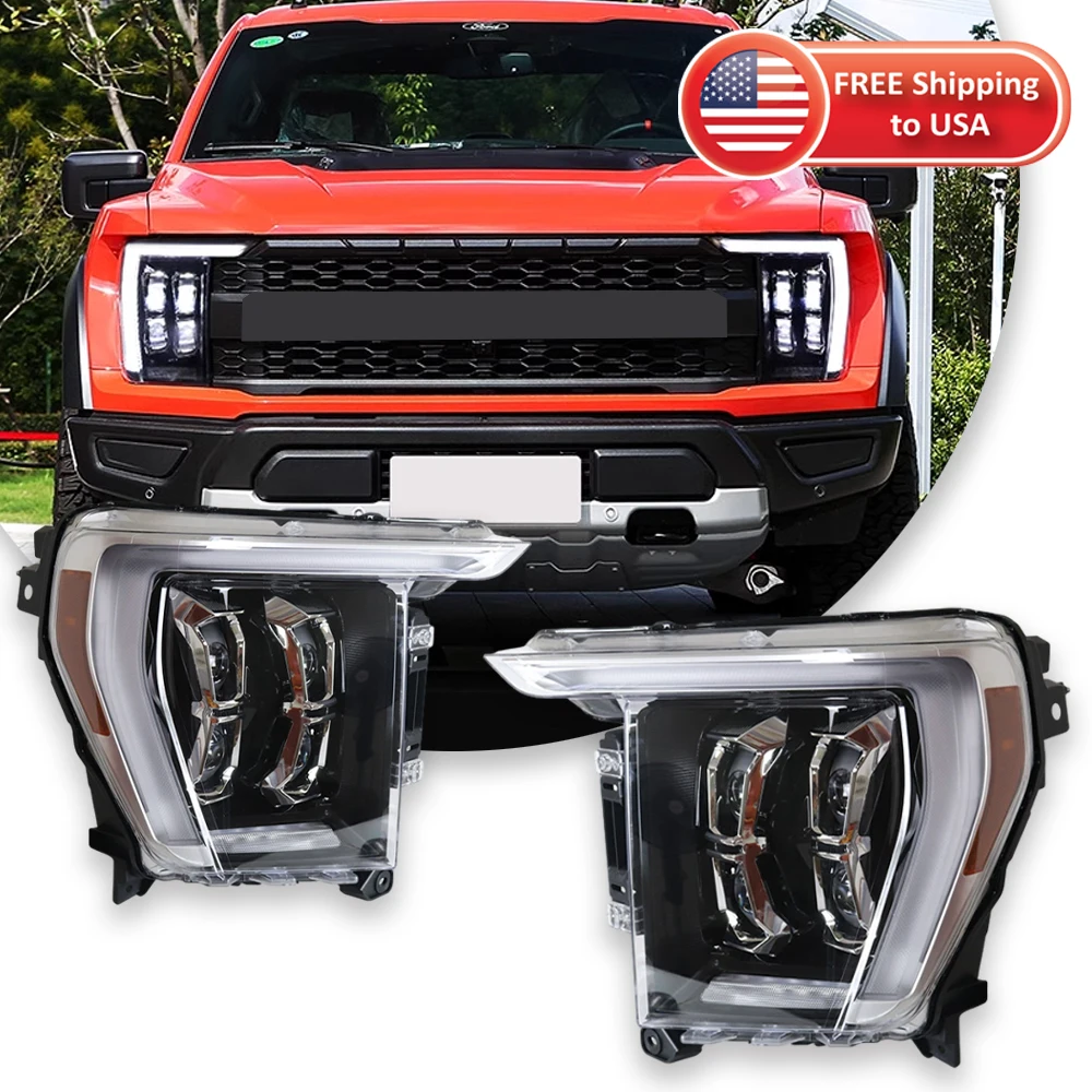 

Car Headlights For Ford F150 Raptor 2021-2023 LED Car Lamps Daytime Running Lights Dynamic Turn Signals Car Accessories