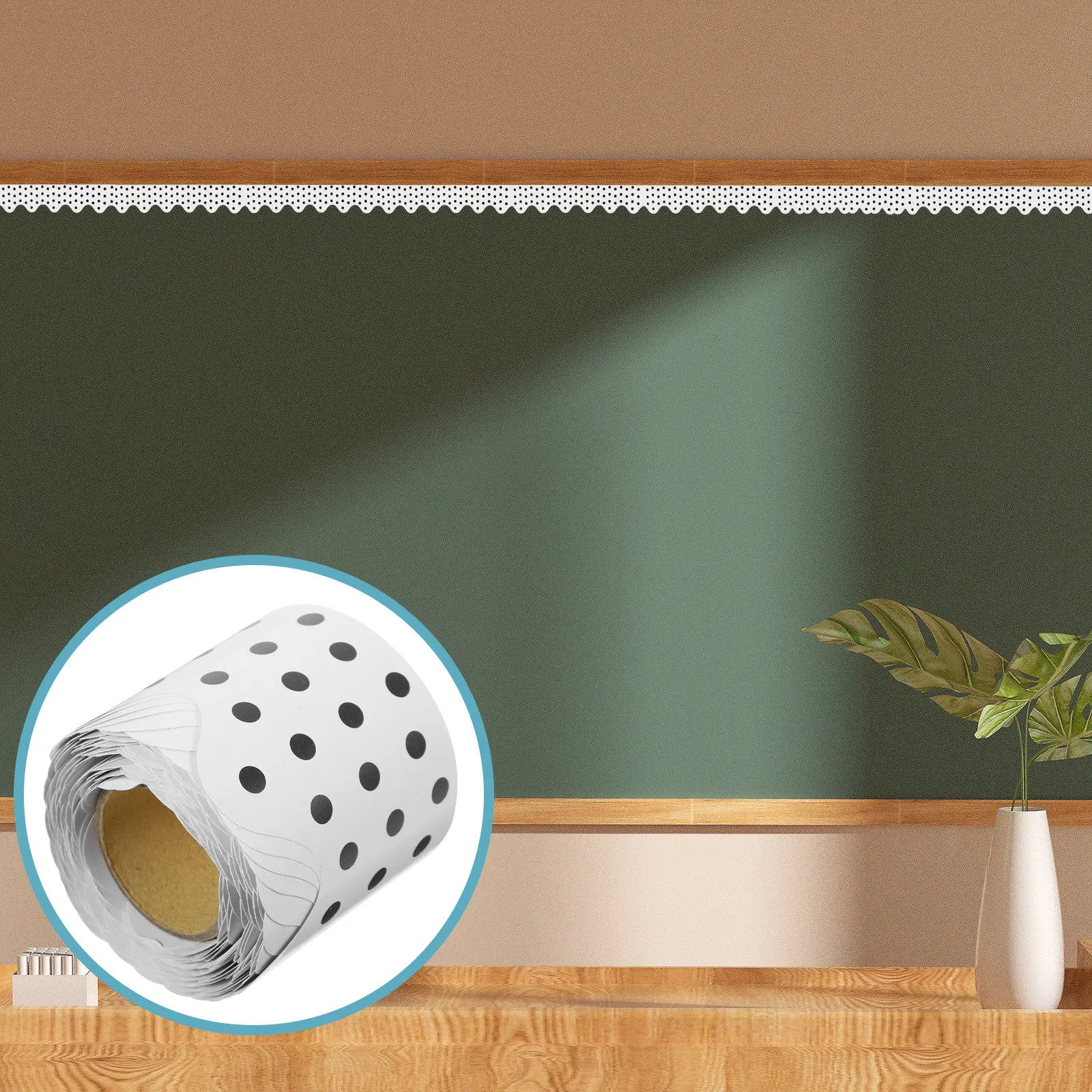 Adhesive Bulletin Board Border Trim Sticker – Decorative Classroom Wall Decal for Chalkboard, Whiteboard, Door & Window