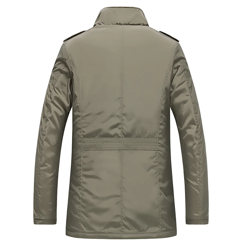 plus Size Spring Autumn Jacket Men's Stand Collar Casual Long Sleeve Polyester Fashion Urban Style Warm Outerwear Coat