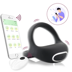 Wireless Control Vibrating Penis Ring for Man Delayed Ejaculation Trainer Enlargement Erect Cock Rings Couples Sex Toys for Men