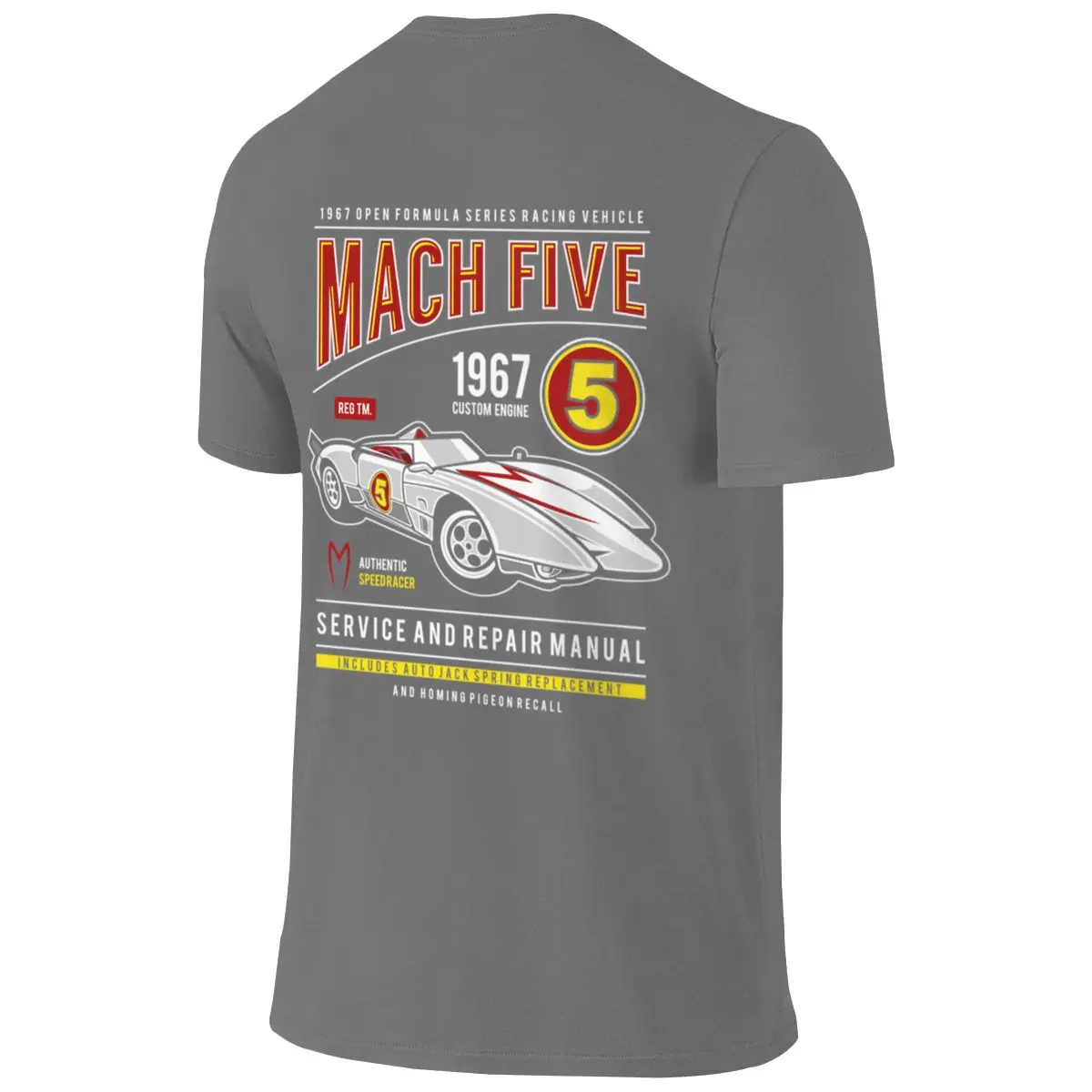 Mach Five Speed Racer Loose But Not Bulky Reversible T-shirt American Street Versatile Inner Layer Cotton Tee