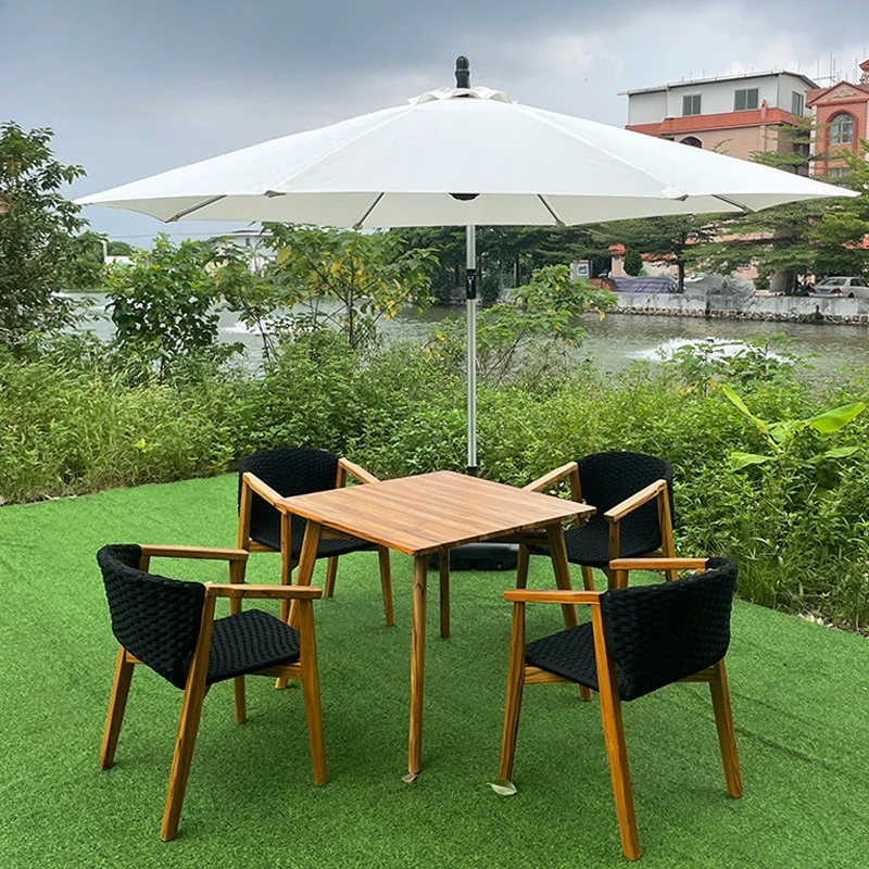 

Outdoor villa terrace casual simple dining table rope chair outdoor courtyard waterproof and sunscreen furniture