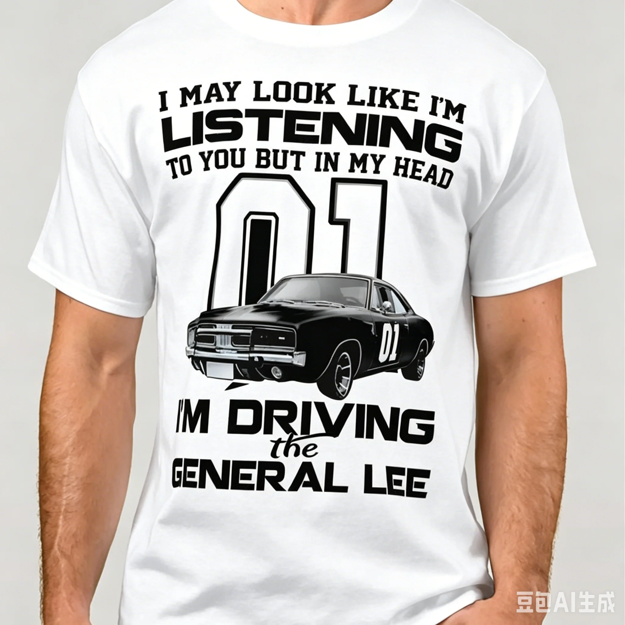 Im Driving The General Lee T-Shirt Mens Unisex Funny Cotton Short-Sleeve T-Shirt