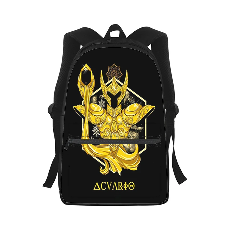 Mochila de anime japonés Saint Seiya para hombres y mujeres, bolso escolar con estampado 3D para estudiantes, mochila para ordenador portátil, bolso