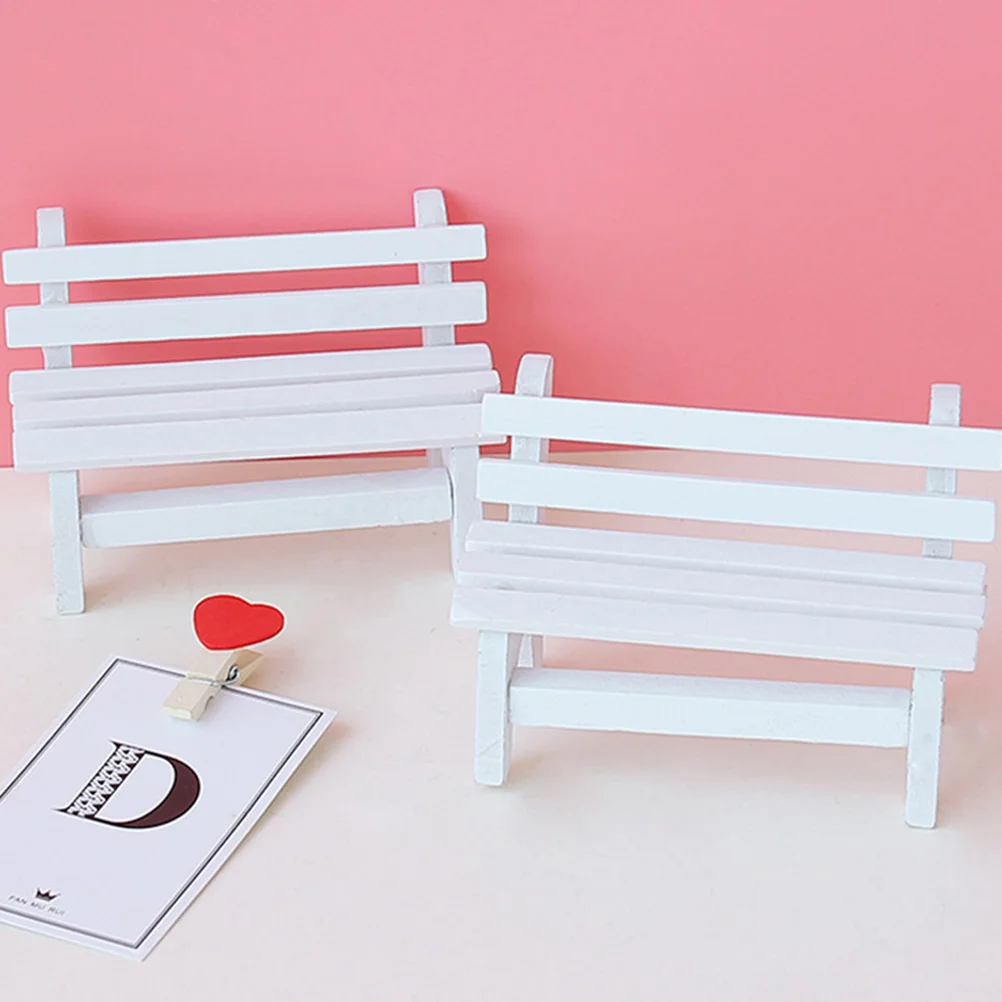 

5 Pcs Small Wooden Chair Miniature Garden Outdoor Decoration Accessories Bench Ornaments for outside Child