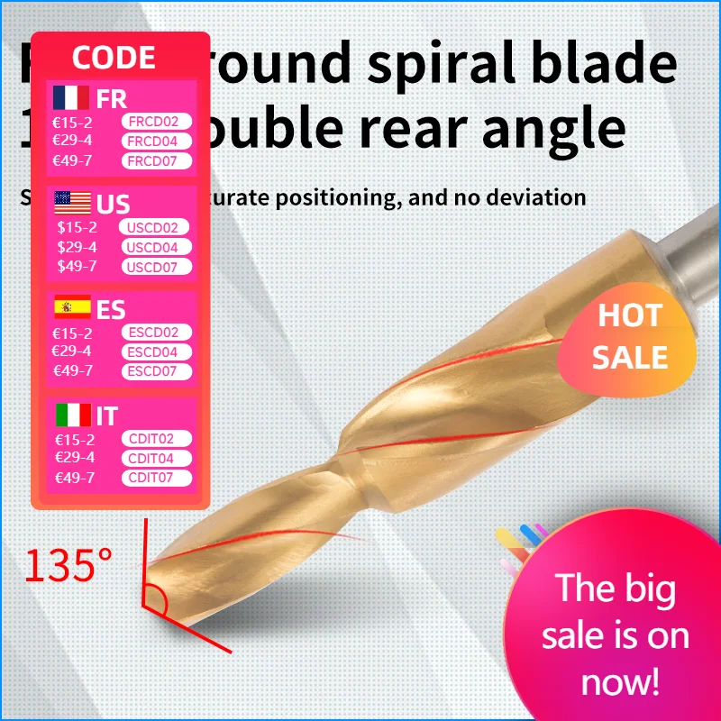 

1PCS 90/180 Degree Counterbore Twist Step Drill With Cobalt /HSS M3 M4 M5 M6 M8 M10 M12 For stainless Steel Drilling And Chamfer