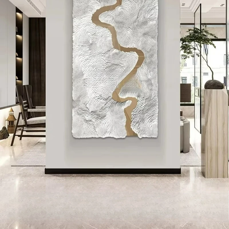 yjq Staircase Mural Atmospheric Three-Dimensional Leather Device Painting