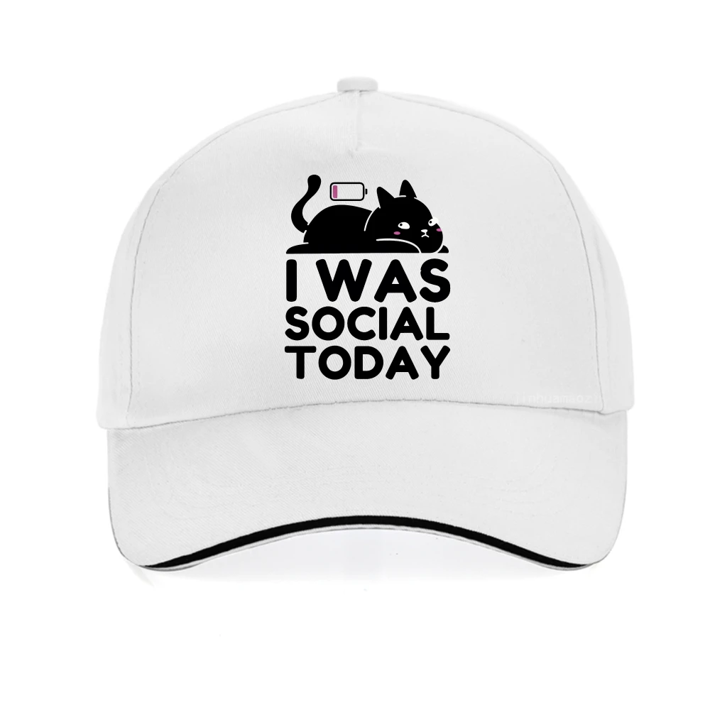 

I Was Social Today pirnt baseball cap for Summer Anti-Social Streetwear Graphic caps fashion adjustable snapback hats sun hat