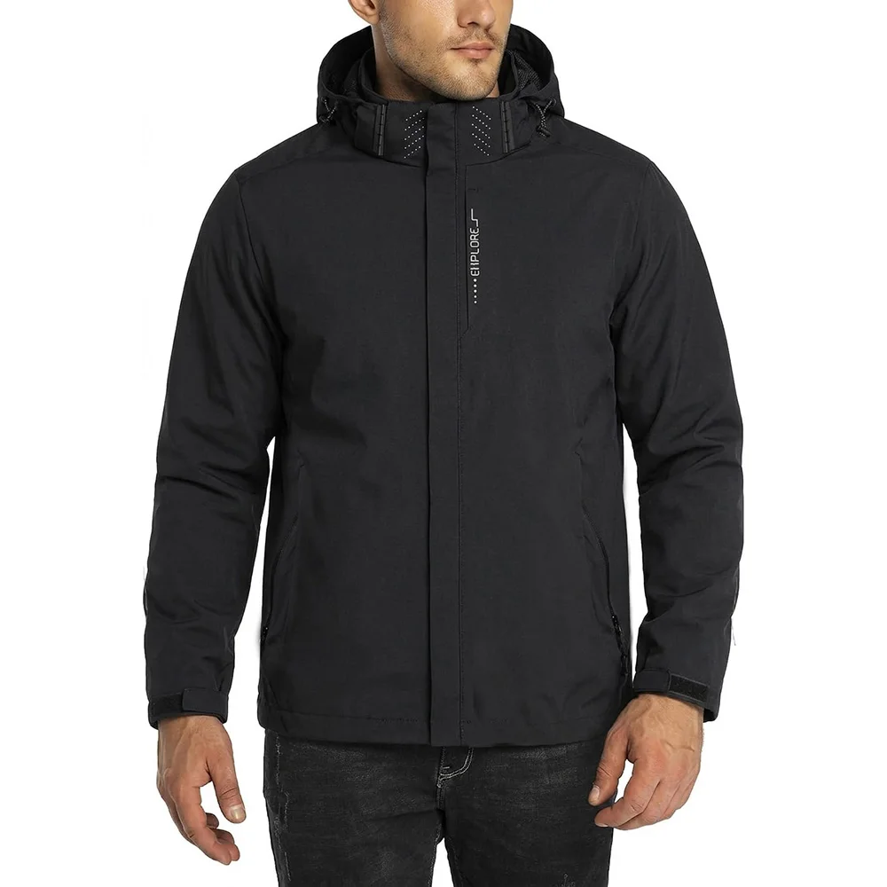 Herbst Neue Herren Outdoor-Jacke mit Kapuze Reißverschluss Modische Slim-Fit Winddichte Jacke Camping Wandern Wasserdichte Freizeit-Oberbekleidung – Detail 5