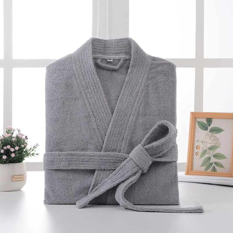 Women and Men's Terry Towel Bathrobe, 100% Cotton, Sleepwear, Kimono Bath Robes, Unisex Dressing Gown, Long Shower Sleep Gown