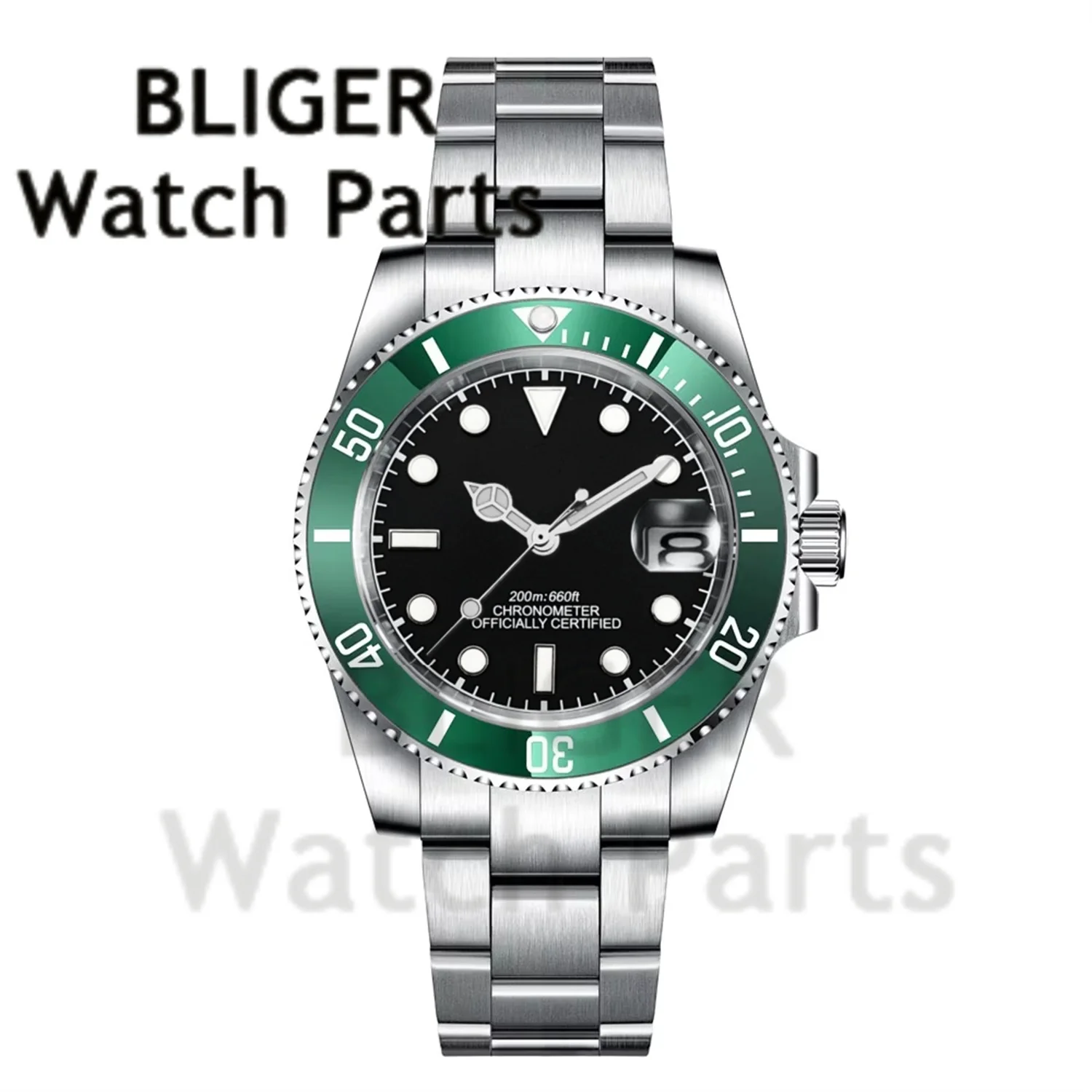 Customize Wristwatch 40mm Men Mechanical Watch Automatic SUB Watch Sapphire Glass Luminous Diving Steel DG2813/PT5000/MIYOTA8215