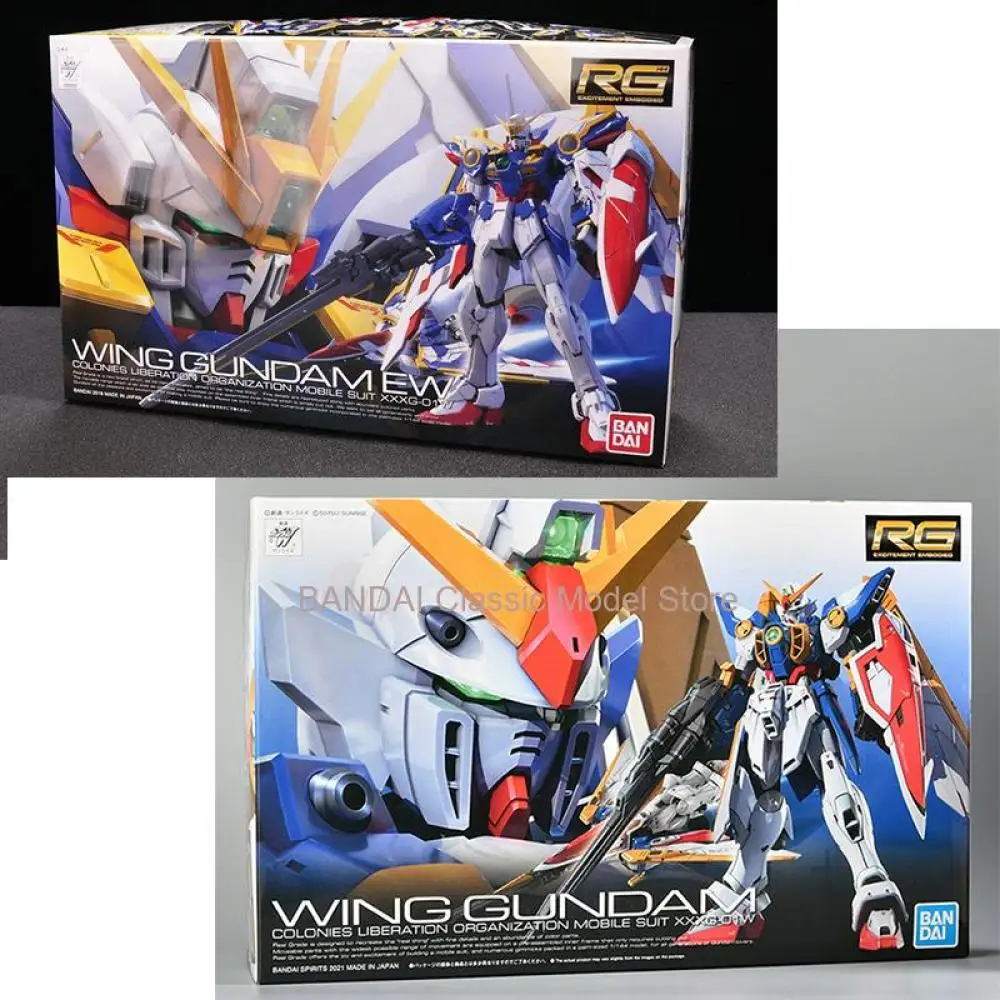 Bandai Figur Aksi GUNDAM Sayap RG Asli XXXG-01W Kit Model Gundam Mainan Sayap Gundam EW untuk Hadiah Anak Laki-laki untuk Anak-anak