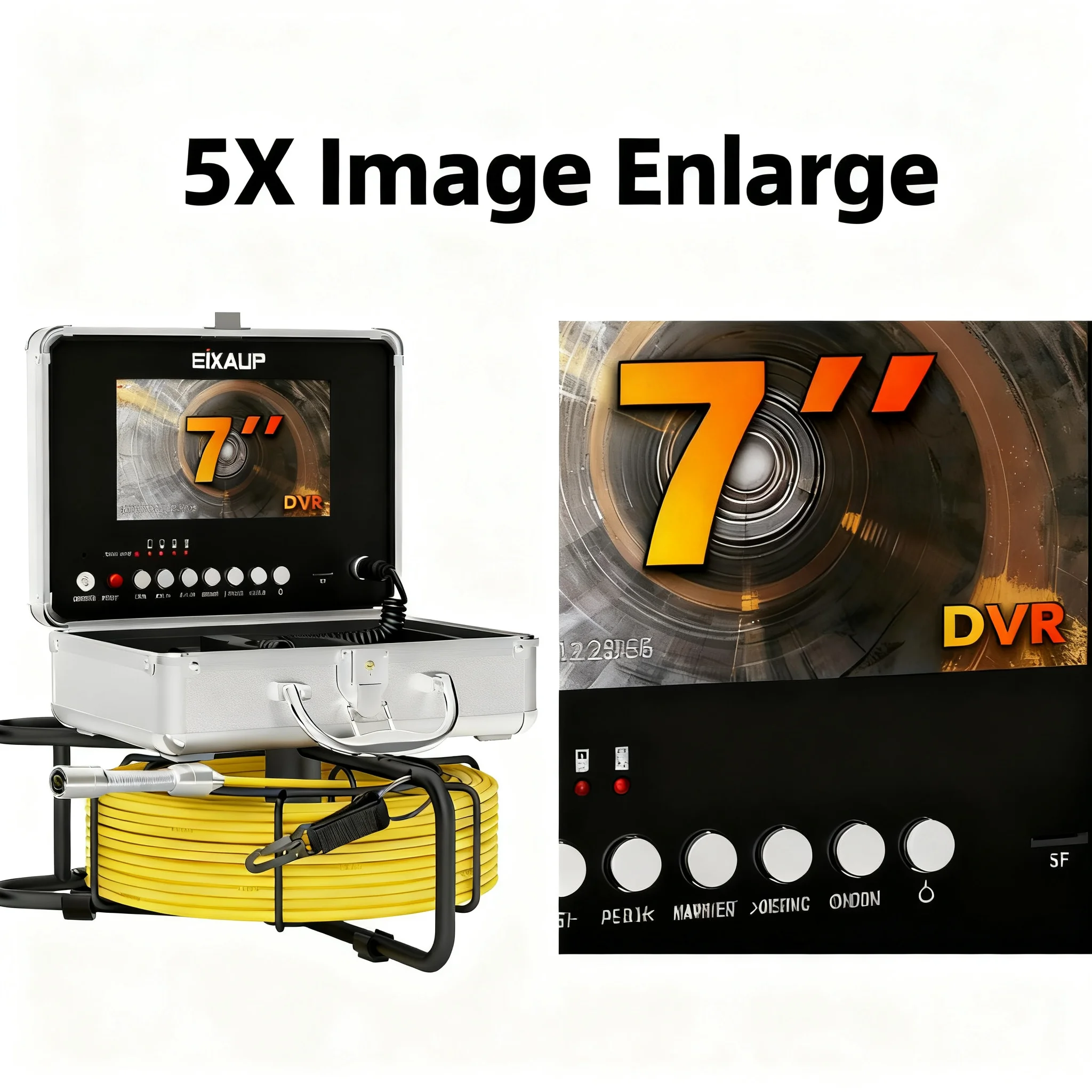 Cámara de inspección de tuberías de alcantarillado, 12 Uds., LED de alta intensidad con Zoom de imagen 5X, grabación de Audio y vídeo, tubería de alcantarillado de drenaje Industrial