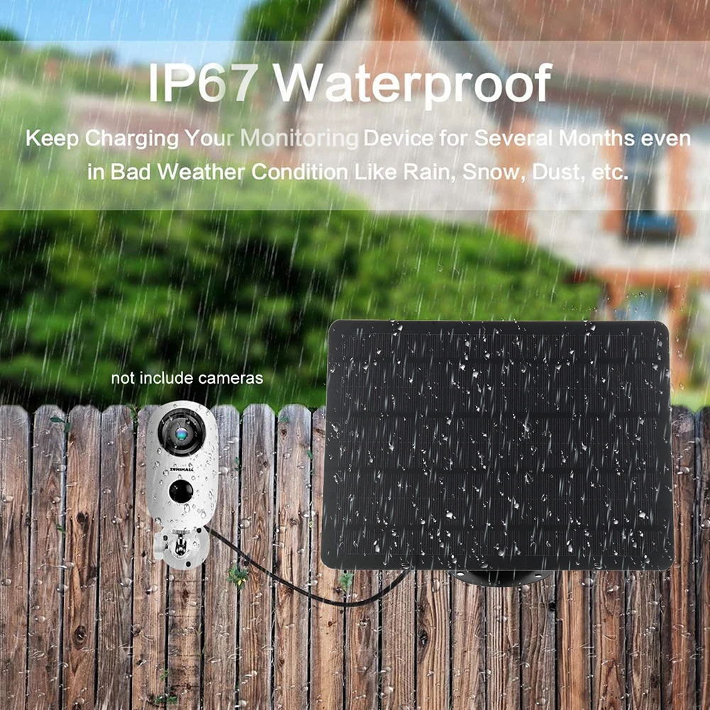 

Солнечная панель 5В 10Вт 360 ° Регулируемый комплект солнечных панелей для уличных камер видеонаблюдения, беспроводной, для наружного использования