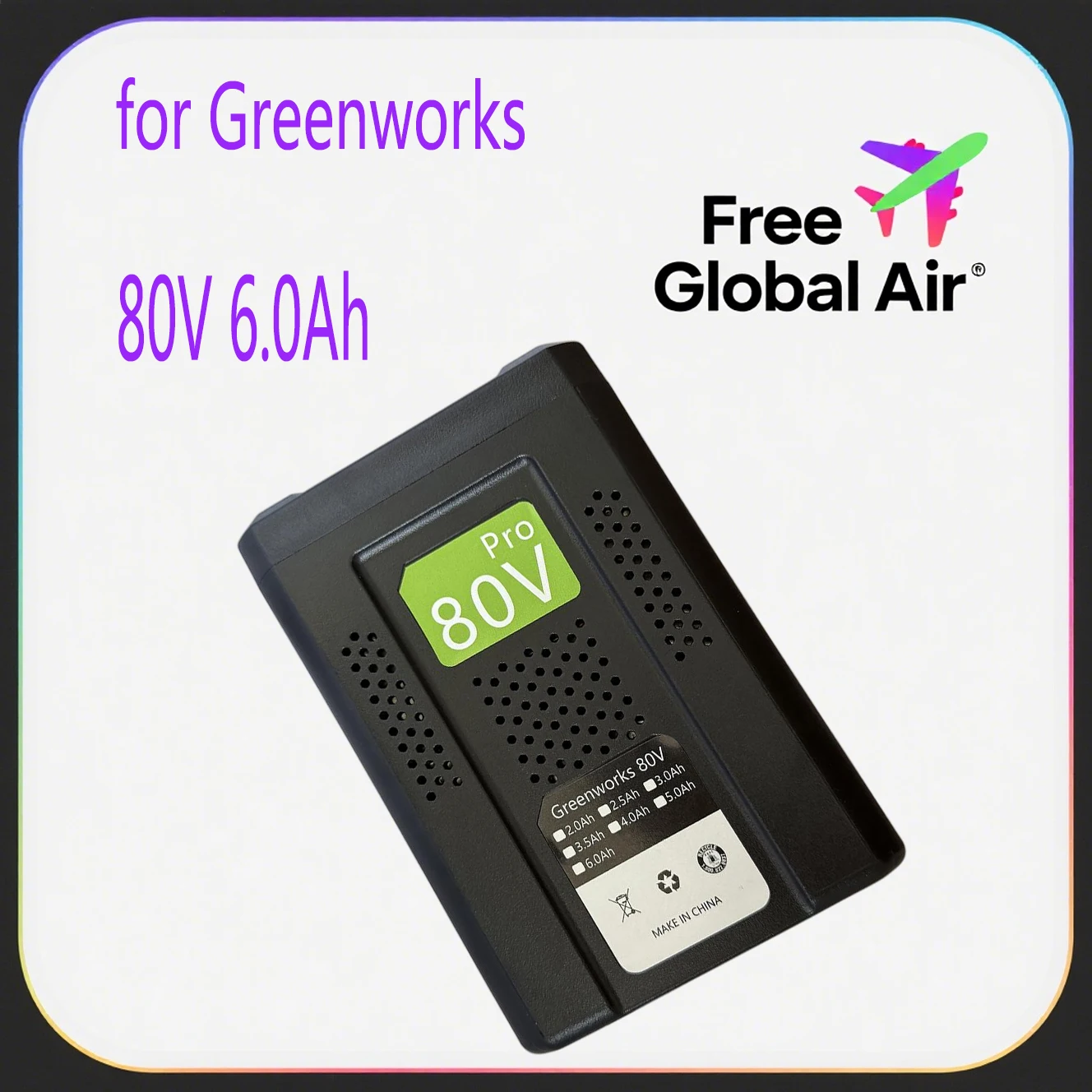 

80V Replacement Rechargeable Battery for Greenworks 3.5Ah Lithium Battery for GBA80200 GBA80250 GBA80400 GBA80250 GBA80500