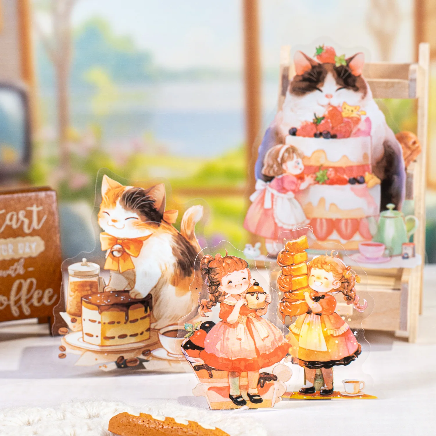 

Серия Lily's Pet World Kawaii для девочек, кошек и собак, пейзаж, наклейка для домашних животных, креативный материал для журнала «сделай сам», канцелярские принадлежности для коллажа