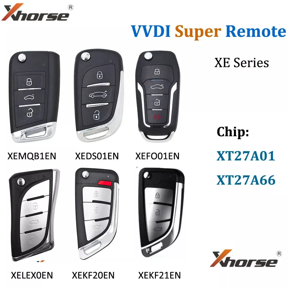 Xhorse VVDI XE Series Super Remote XEDS01EN/XEFO01EN/XEMQB1EN/XELEX0EN/XEKF20EN/XEKF21EN XT27A Chip for VVDI2/VVDI Key Tool Max