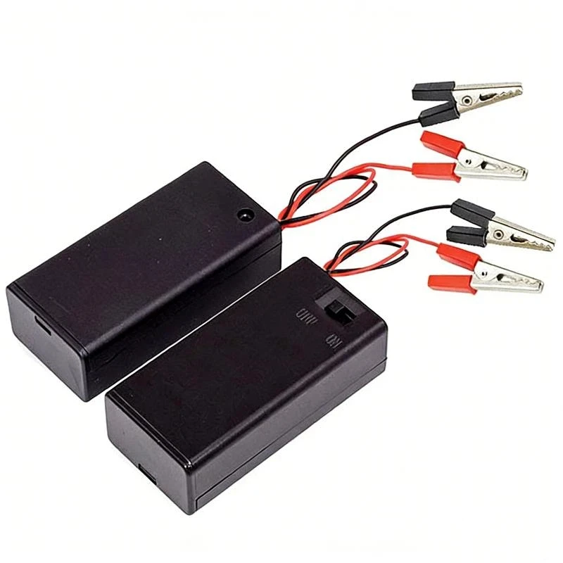 Square Battery Box Plastic Shell 3x AA Rectangular Embedded Battery Holder Storage Box Case 4.5V With Cover