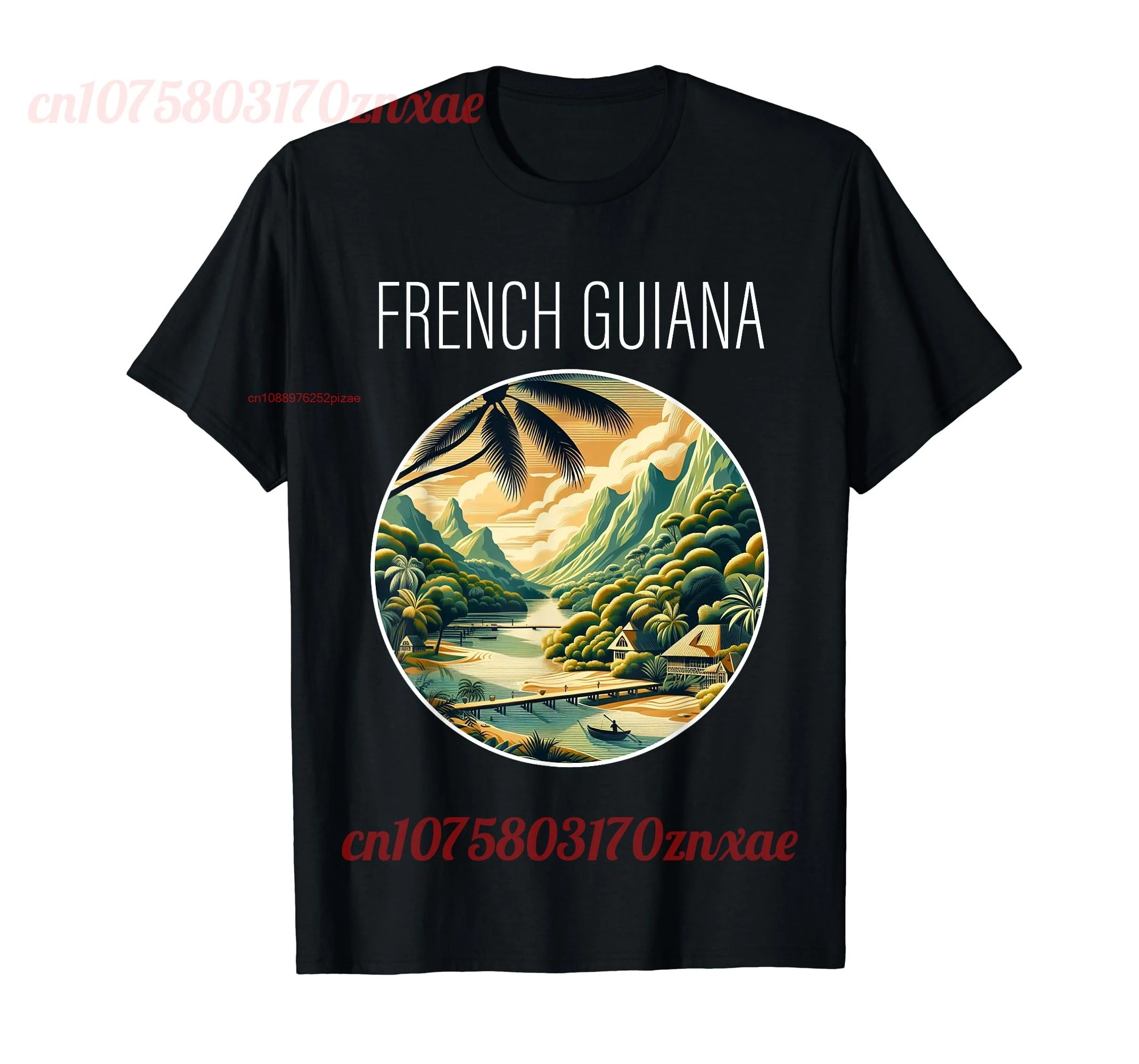 100% Cotton French Guiana scenery Art Deco T-Shirt MEN WOMEN UNISEX T Shirts Size S-6XL