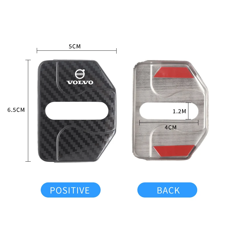 4Pcs Car Door Lock Cover Protective Case Accessories For Volvo XC60 S60 XC90 V40 V50 V60 XC40 V70 V90 S90 S80 C30 S40 XV40 S70