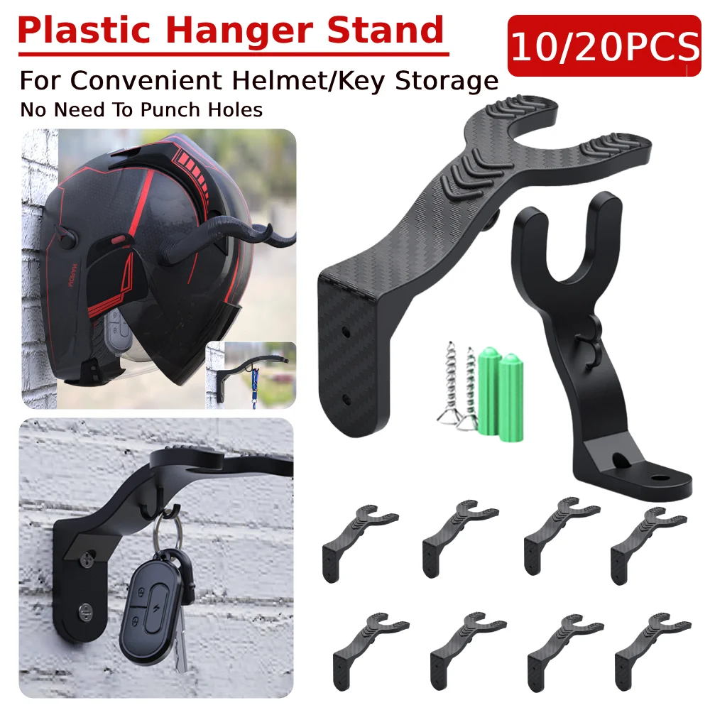 10/20PCS Luggage Jacket Holder Kitchen Cabinet Shelf Wall Mount Hooks Helmet Display Hanger Stand Wall-Mounted Storage Holder