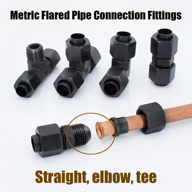 

Sleeve Tube Nut High Pressure Hydraulic Joint Flared Straight Tee Angle Pressure Oil Pipe Joint Metric Thread Connection Fitting