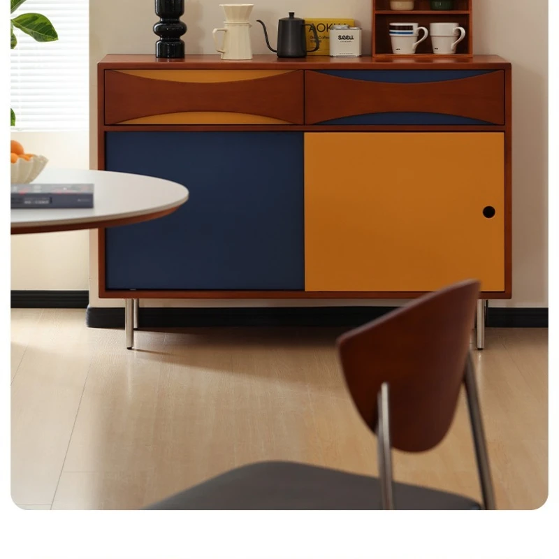 dining side cabinet, integrated storage cabinet against the wall, locker, living room color contrast characteristic cabinet