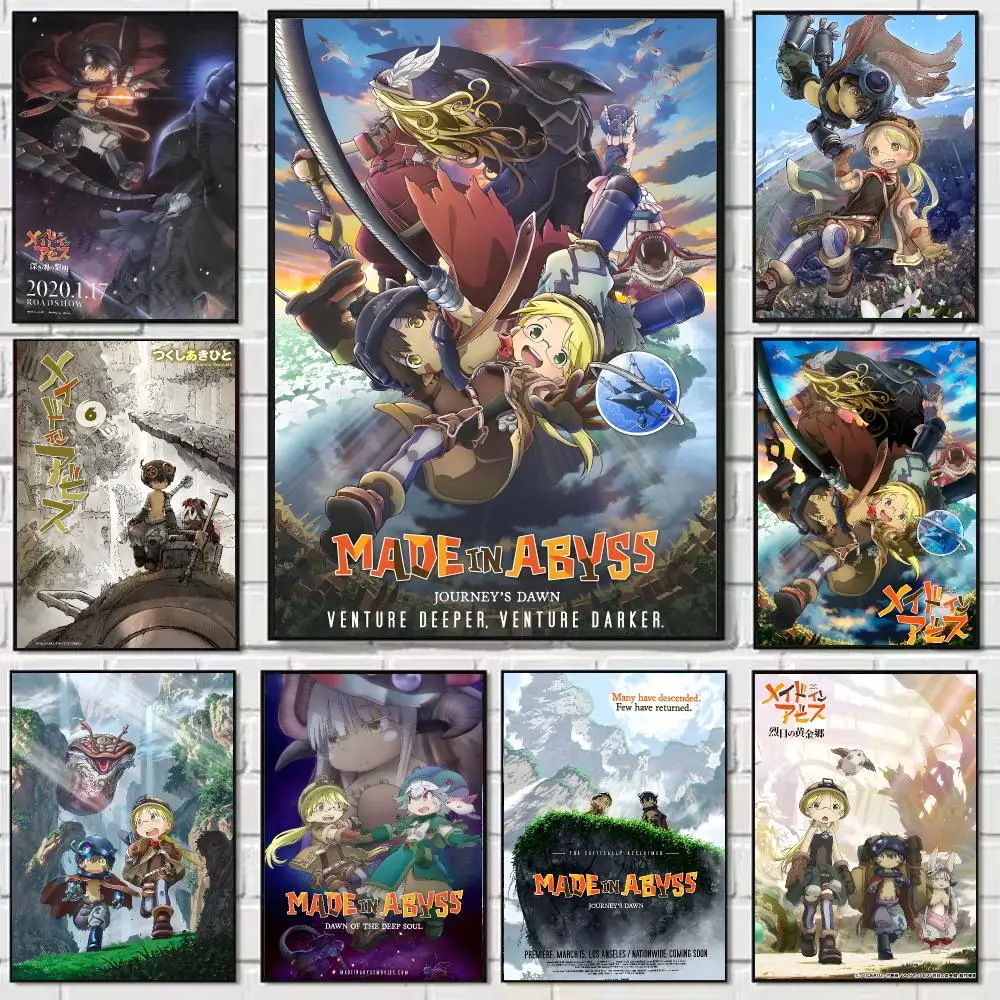 M-Made In A-Abyss Anime Poster Self-adhesive Art Waterproof Paper Sticker Coffee House Bar Dorm Room Wall Decor