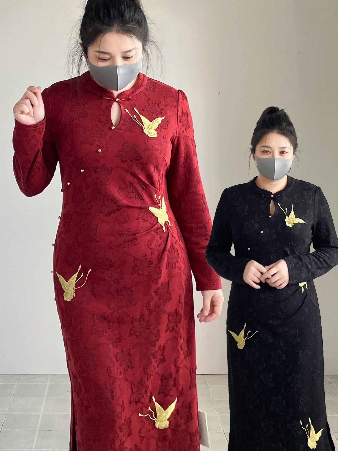 

Важная новинка: улучшенное красное ципао больших размеров с вышивкой, с завышенной талией, для свадеб, помолвок и торжественных мероприятий.