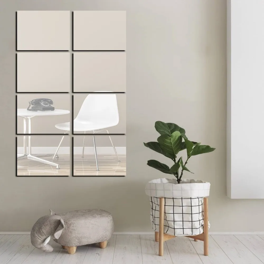 10 pcs Durable DIY Wall Stickers Mirror Shatterproof Decoration Self-Adhesive Mirror Lightweight Acrylic Glass Stickers Gym