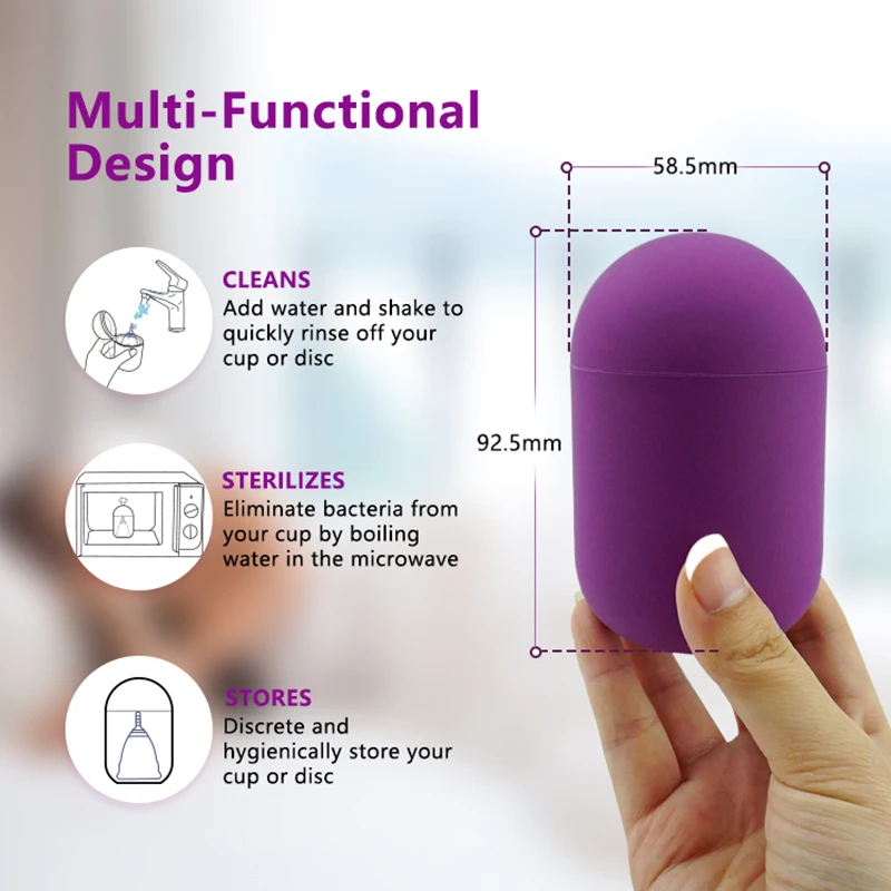 Women\'s Menstruation Disk Disc With Sterilization Monthly Tampon Alternative Certified Period Disco Collector Menstrual Cup Case