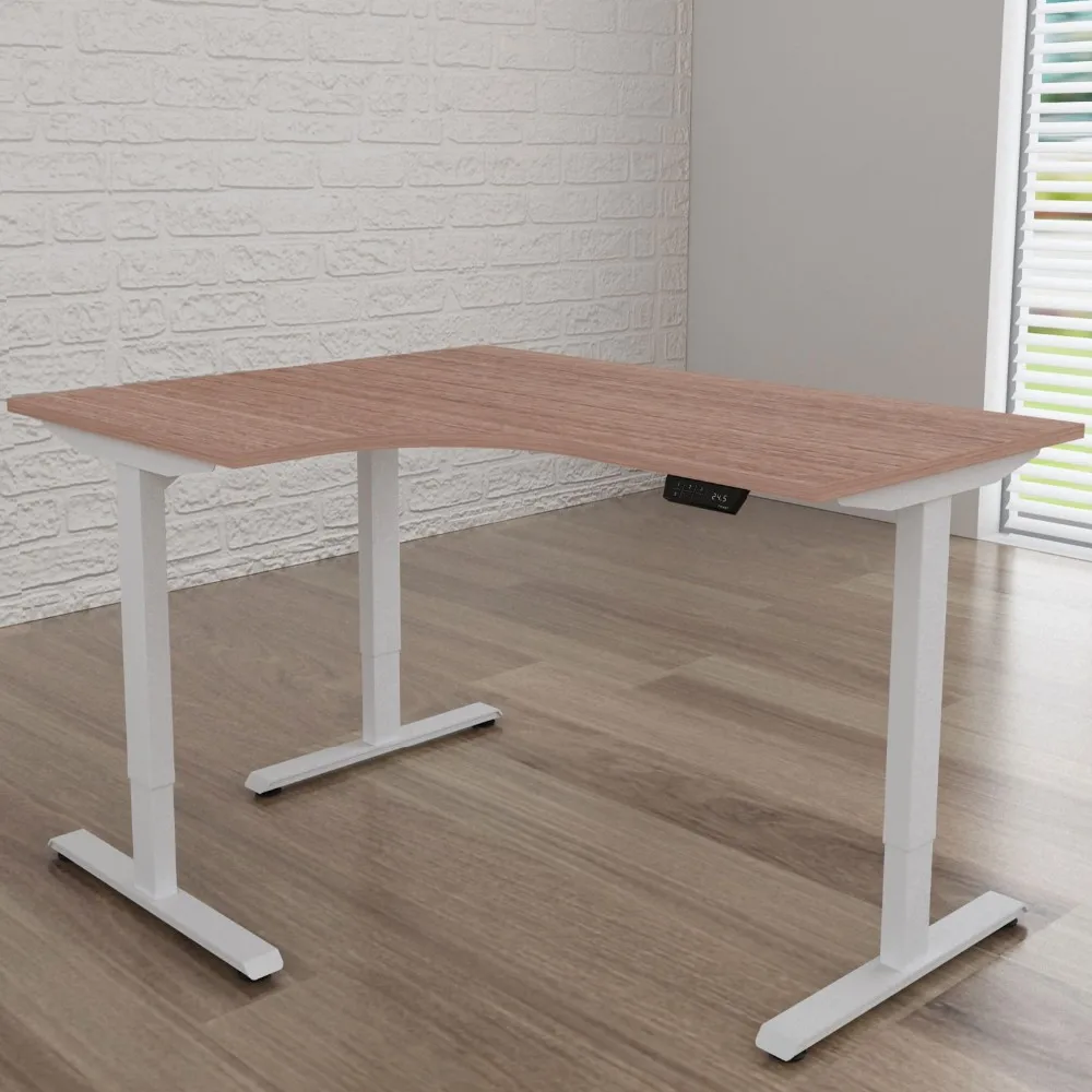 Adjustable height electric desk L-shaped home office corner electric computer desk laptop desk